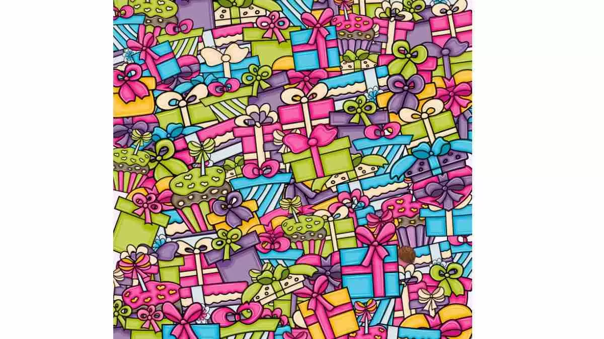 Find the odd object hidden in the gift bunch.