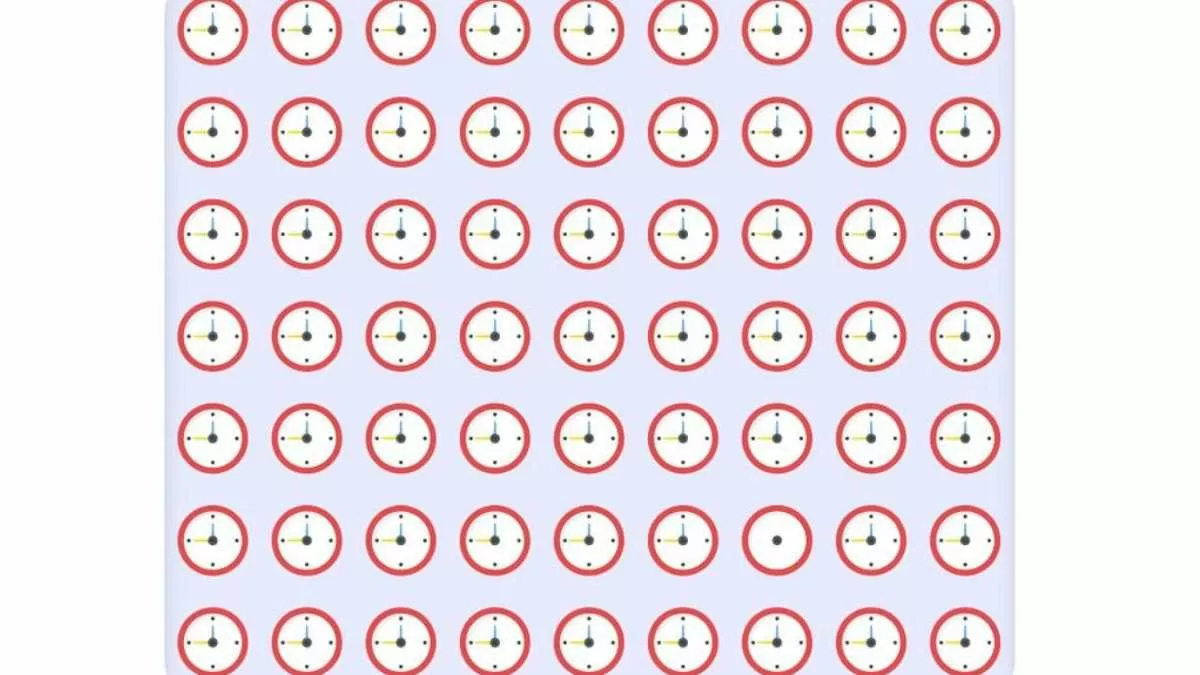 Spot the broken clock in the collection within 7 seconds
