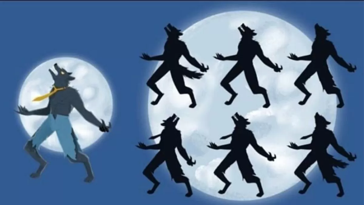 Spot the right shadow of the werewolf!