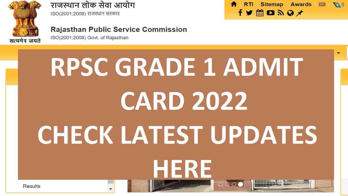 RPSC Grade 1 Admit Card 2022 
