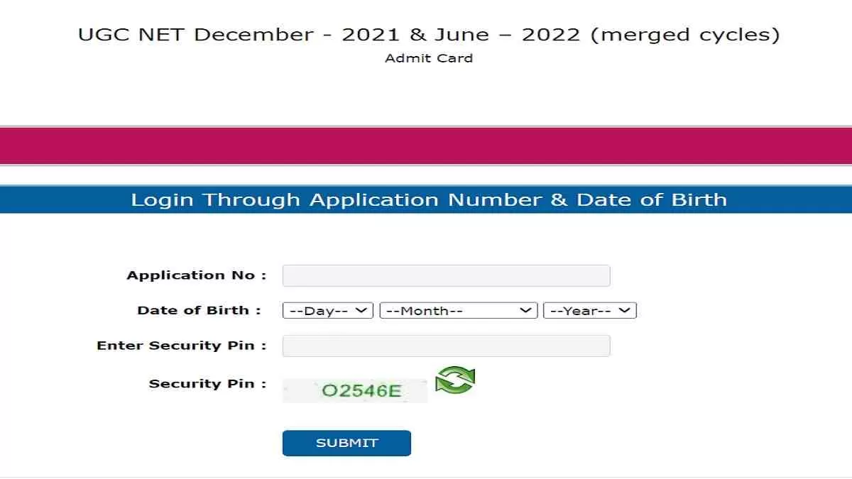 UGC NET Admit Card 2022