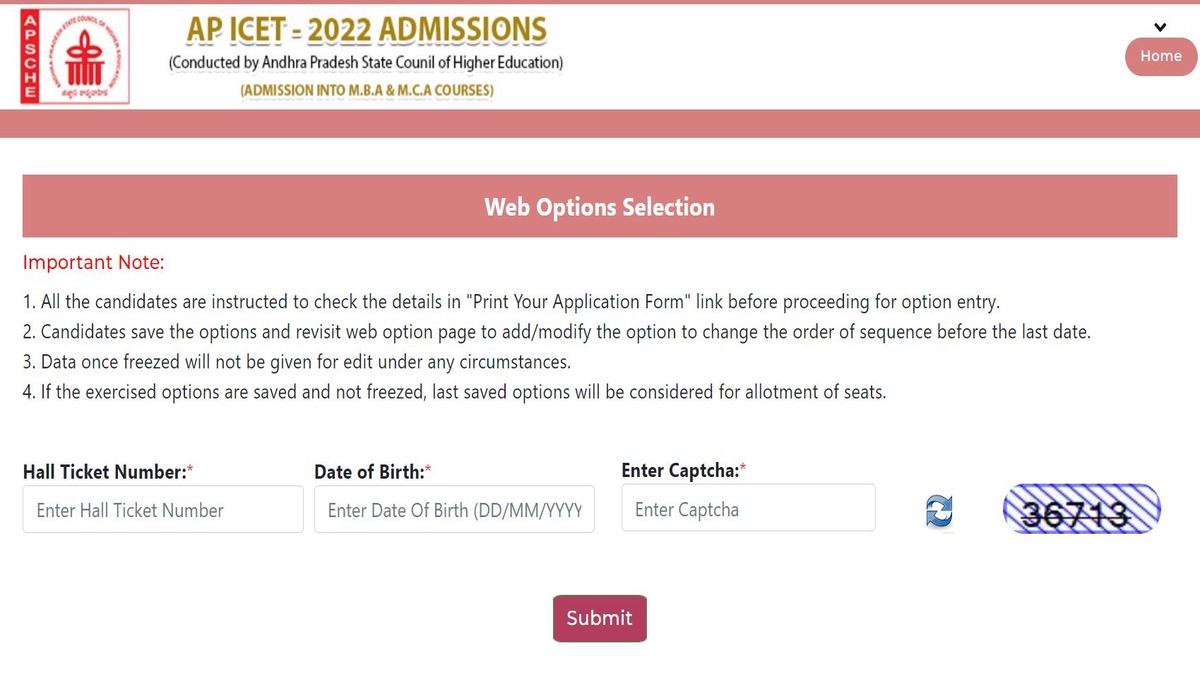 AP ICET Counselling 2022 Web Option Entry Starts