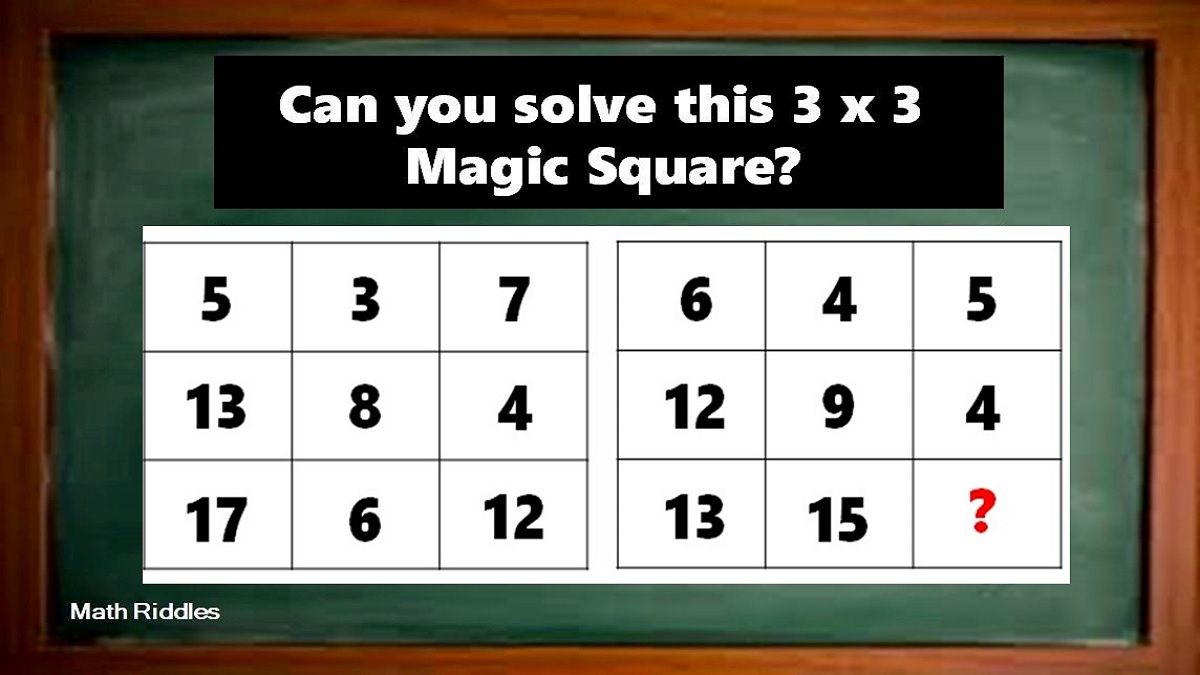Math Riddles: Can you solve these 3x3 Magic Squares in 30 seconds?