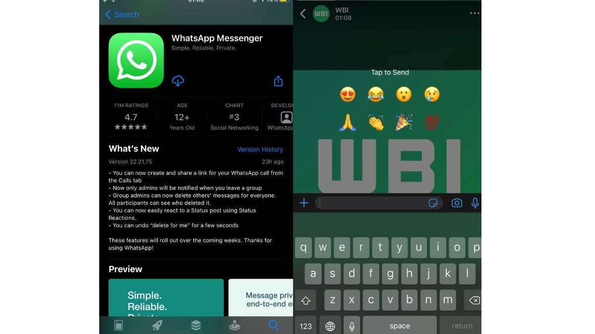 ¿Cuál es la última actualización de WhatsApp disponible solo para usuarios de iOS?