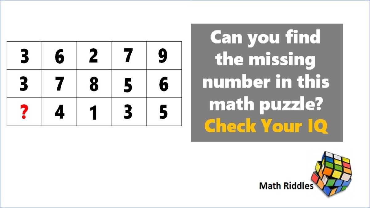 Math Riddles: Missing Number Math Puzzle, IQ and Aptitude Test