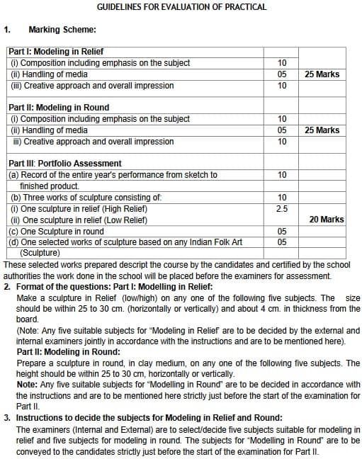 CBSE Class 12 Fine Arts syllabus 2022-23