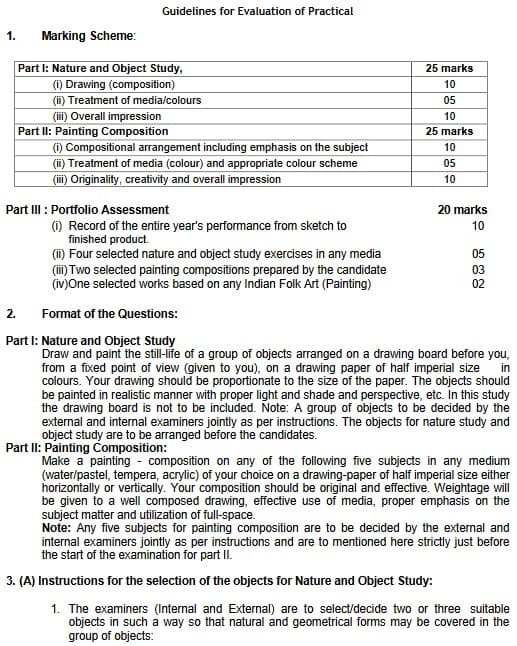 CBSE Class 12 Fine Arts syllabus 2022-23