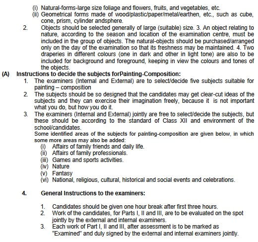 CBSE Class 12 Fine Arts syllabus 2022-23