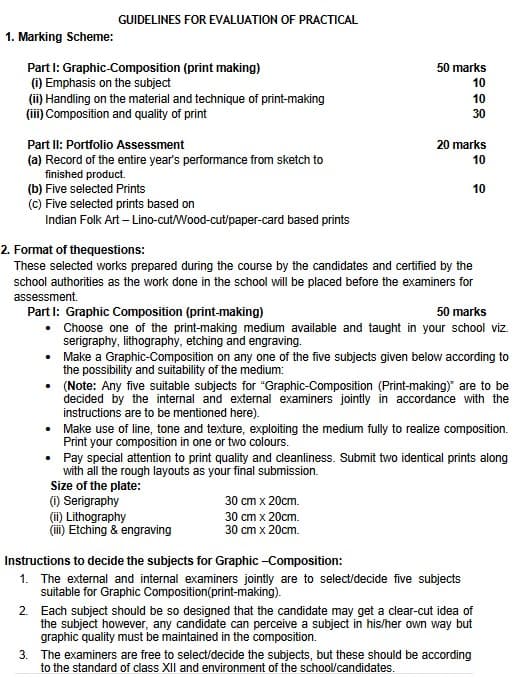 Fine Arts Syllabus Class 12th