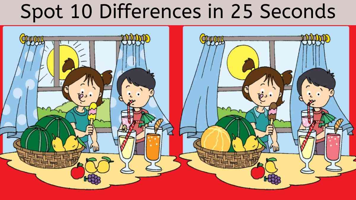 Spot The Difference: Can you spot all 10 differences in 25 seconds?