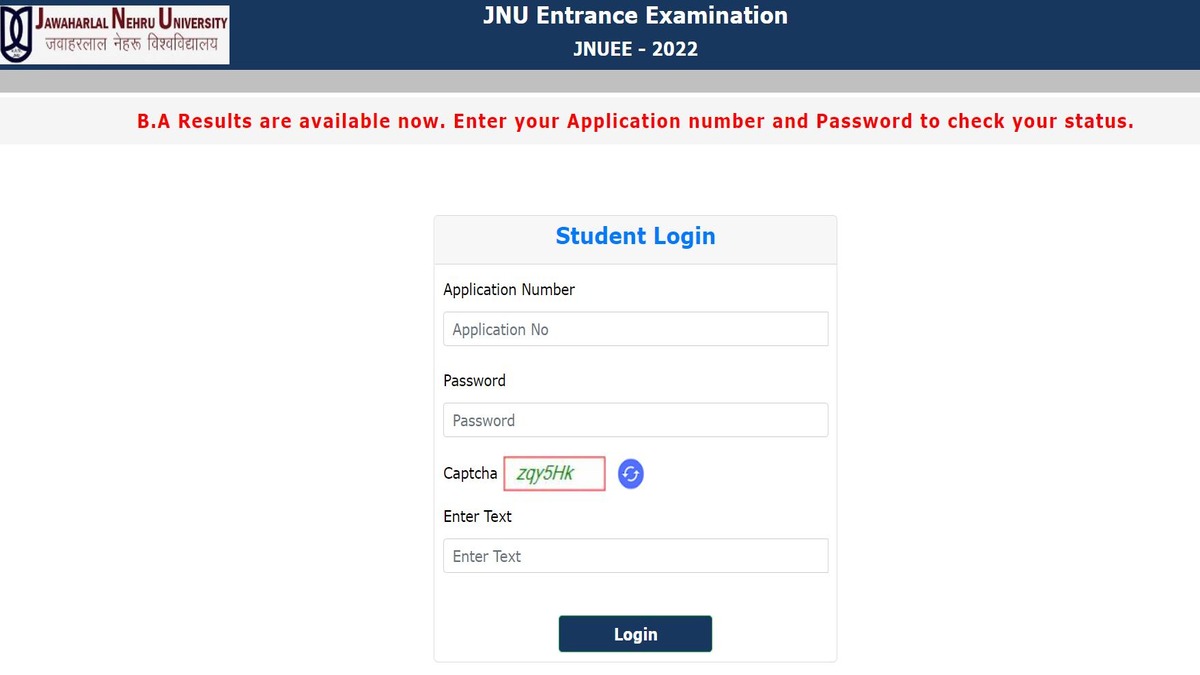 JNU 1st Merit List 2022 (OUT)