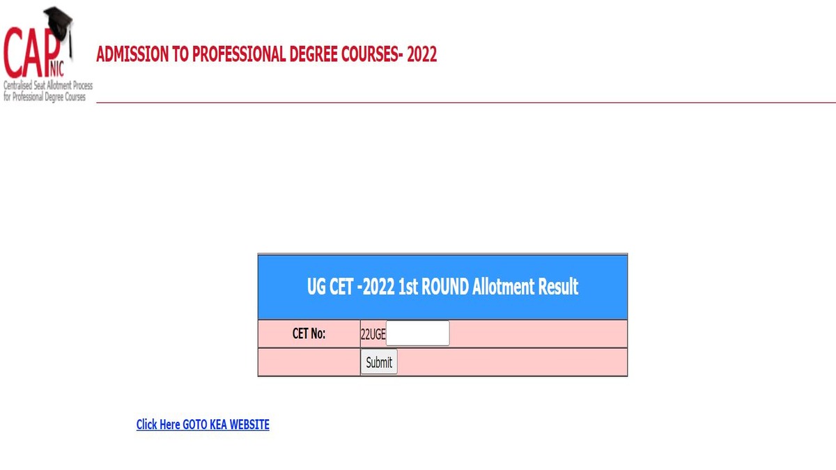 KCET Seat Allotment Result  2022 OUT