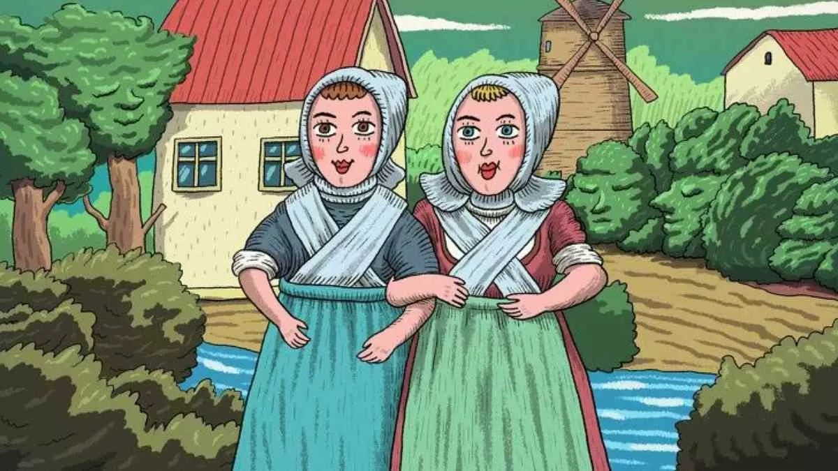 Optical Illusion For Testing Your Iq Can You Spot 3 Hidden Faces Inside Twin Sisters Picture In 