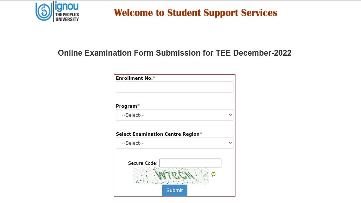 IGNOU December TEE 2022 Exam Form Submission Deadline Extended