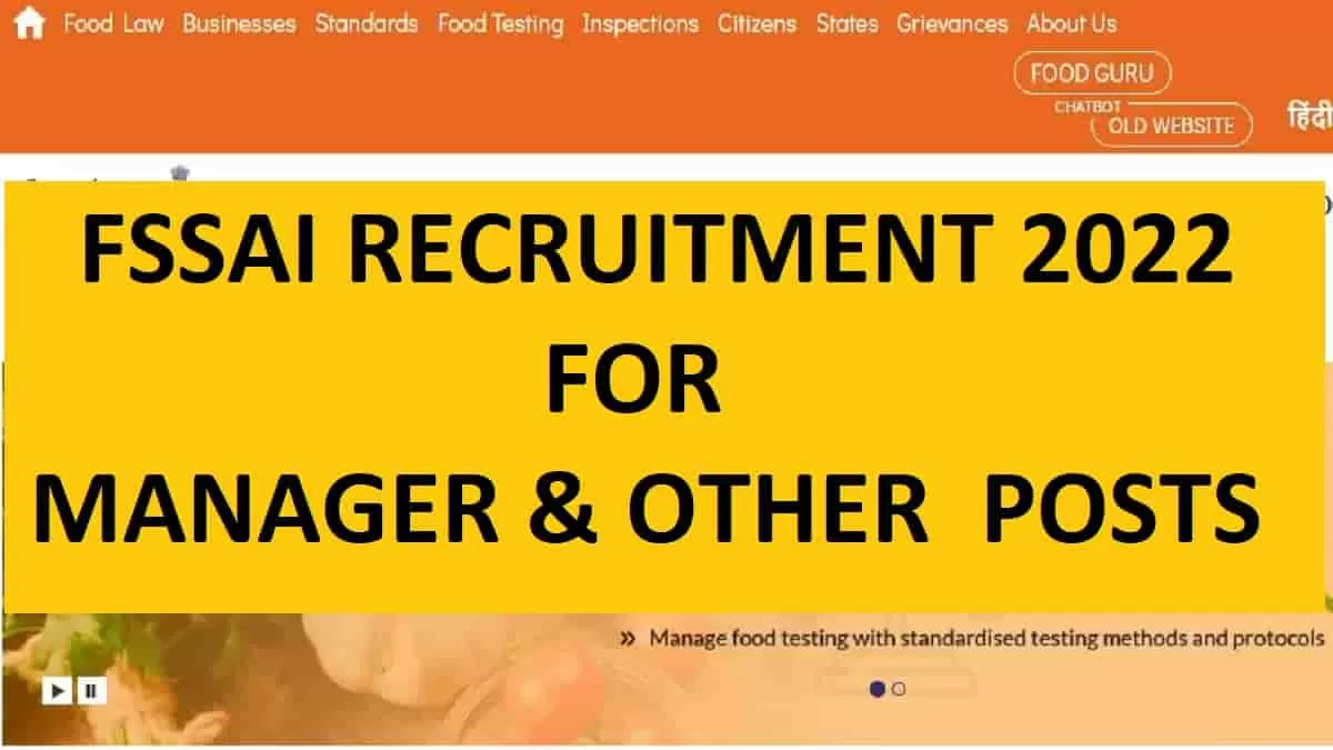 FSSAI Recruitment 2022