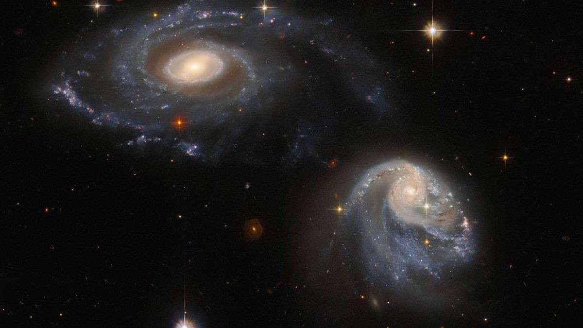 NASA’s Hubble Telescope Captures Stunning View Of Two Interacting Galaxies
