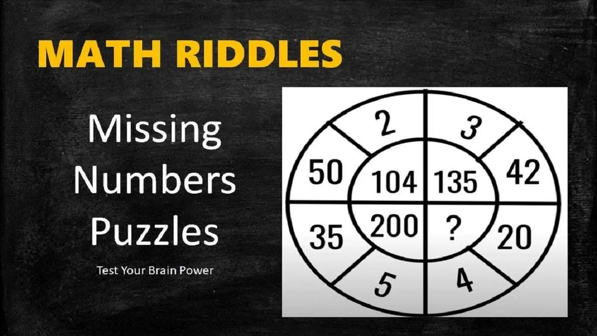 test your brain find the missing number. ​ 