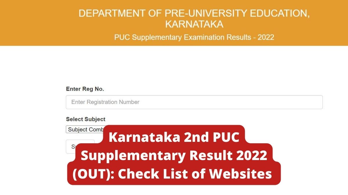 Karnataka 2nd PUC Supplementary Result 2022 (Declared) Get List of