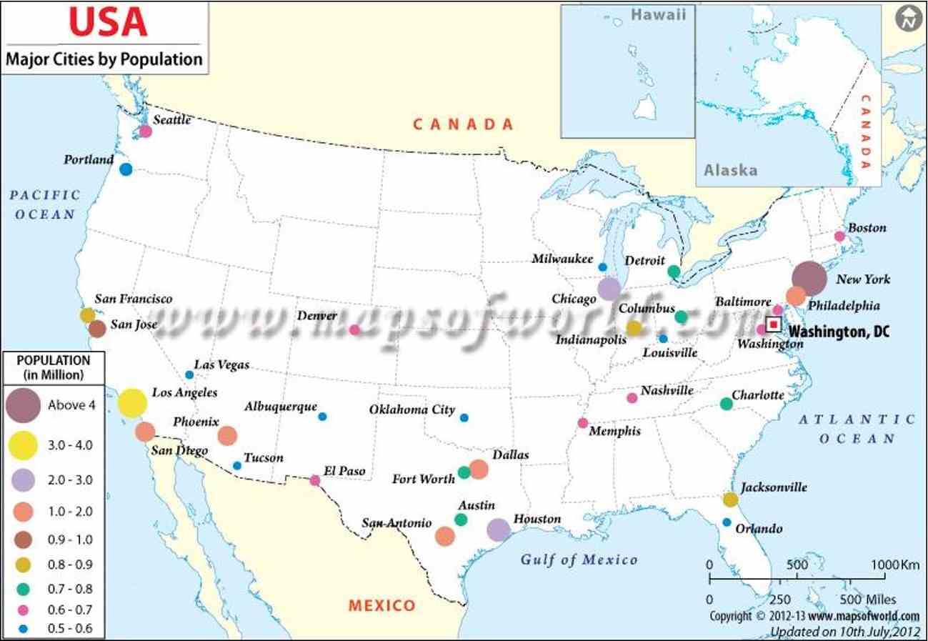 30 Most Populated cities in the United States of America
