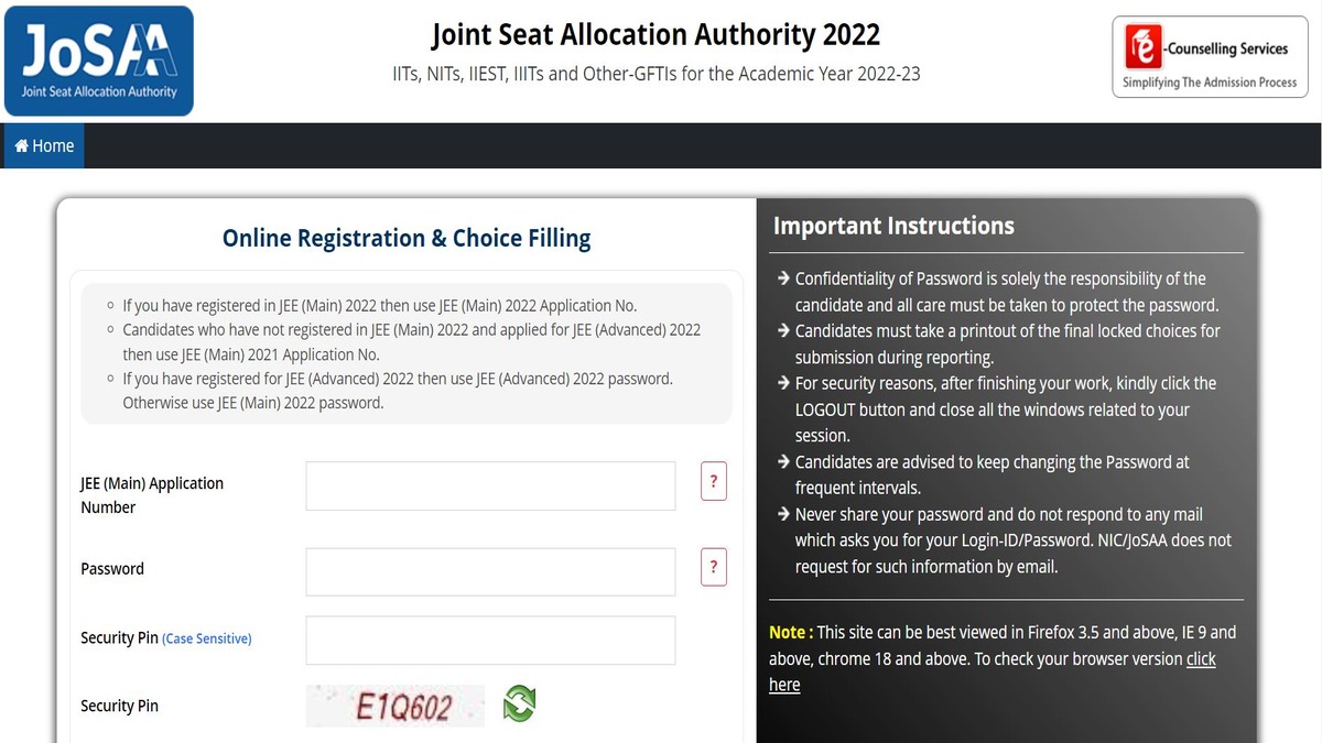 JoSAA Counselling 2022 Mock Seat Allotment List