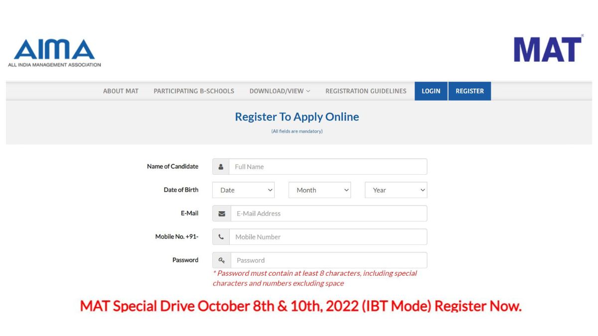 MAT 2022 Special Drive Registration Begins