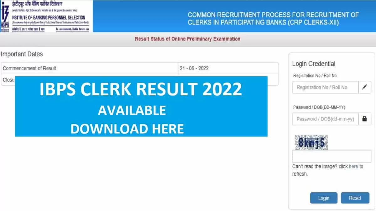 Ibps Clerk Result 2022 Released At Check Prelims Direct 5096