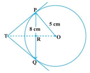 In the figure, PQ is a chord of length