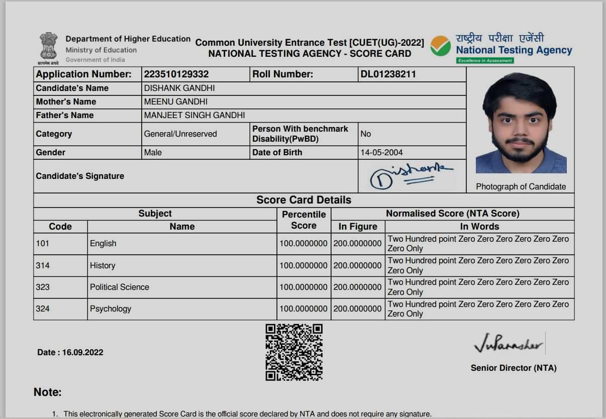 CUET UG 2022 Topper Interview Meet Dishank Gandhi 100 Percentile Says 