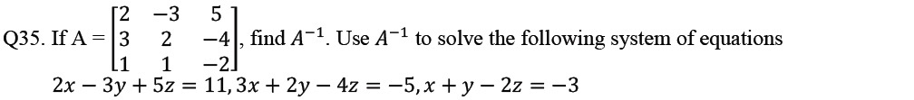 solve the following system of equations