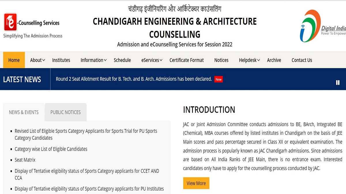 jac-chandigarh-counselling-2022-round-2-seat-allotment-result-declared