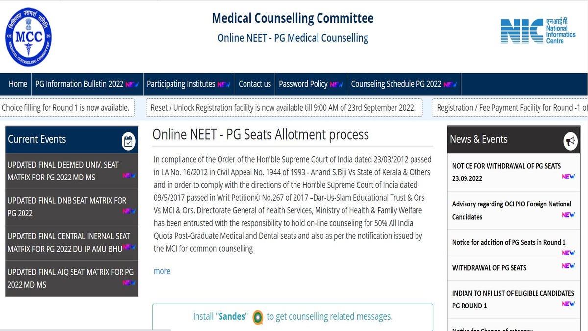 NEET PG Counselling 2022 Seat Allotment Result