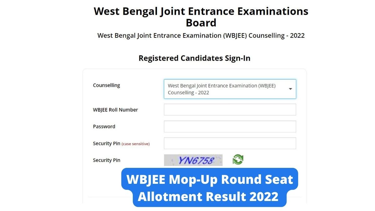 WBJEE Seat Allotment Result 2022 For Mop Up Round Declared At Wbjee.nic ...