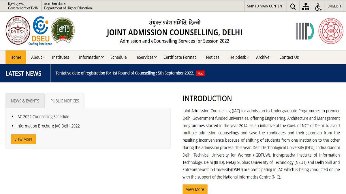 JAC Delhi Counselling 2022