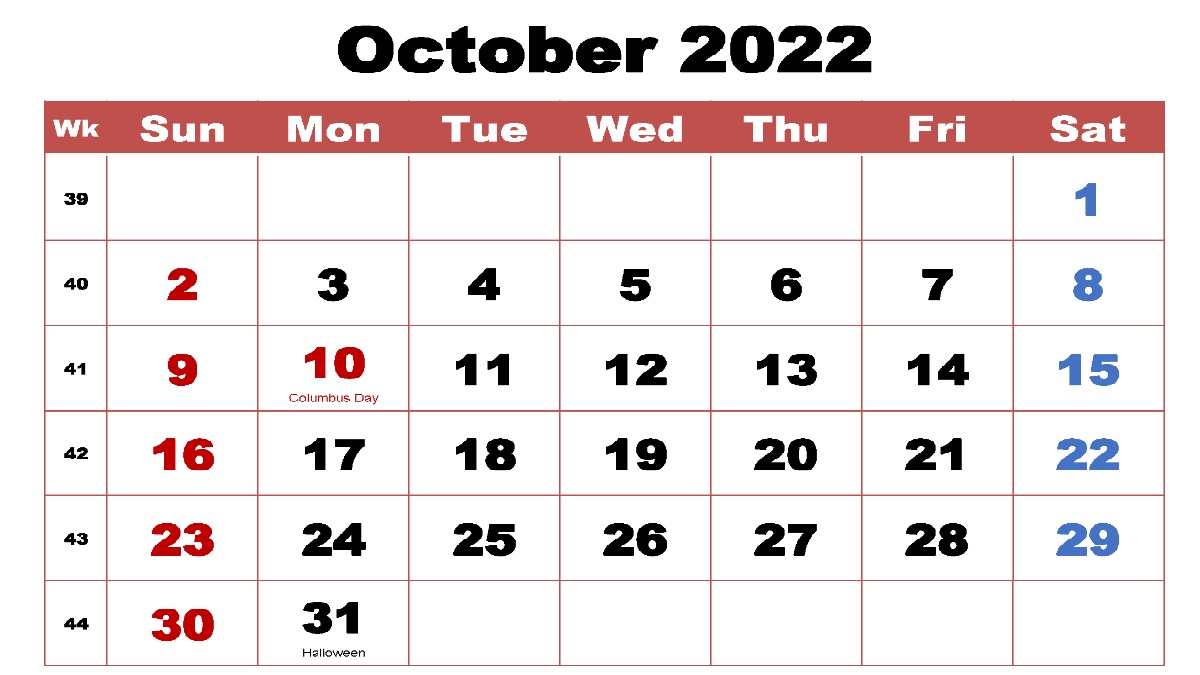Important days in October 2022