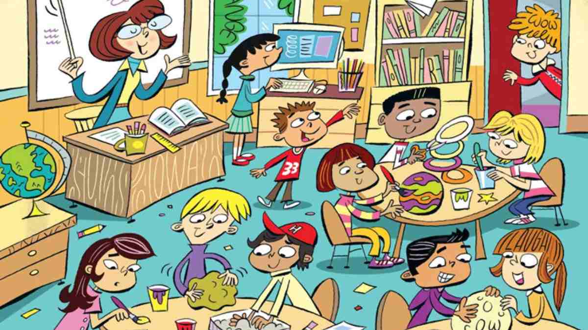 Can you spot all 6 words hidden inside Classroom Picture?