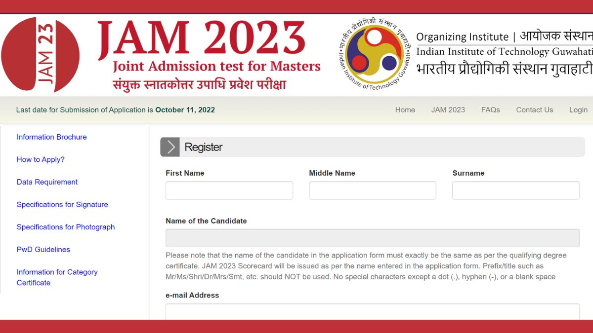 IIT JAM 2023 Applications Begin