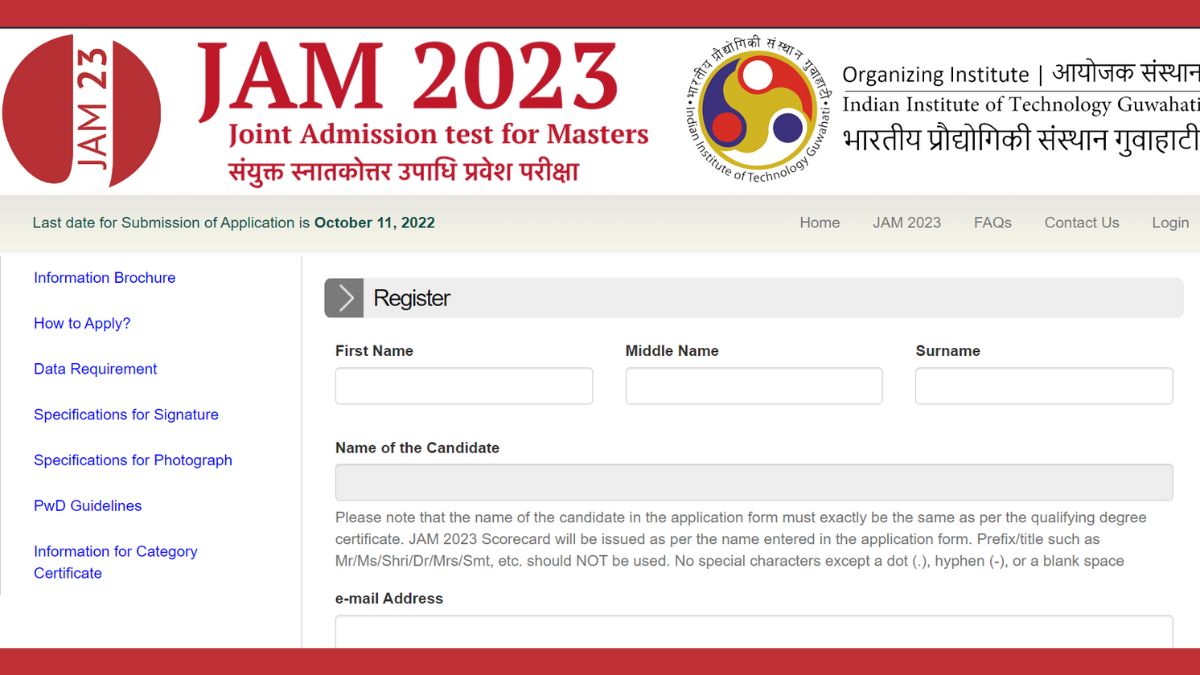 IIT Guwahati JAM 2023: Registration for Joint Admission Test for Masters  Starts Now