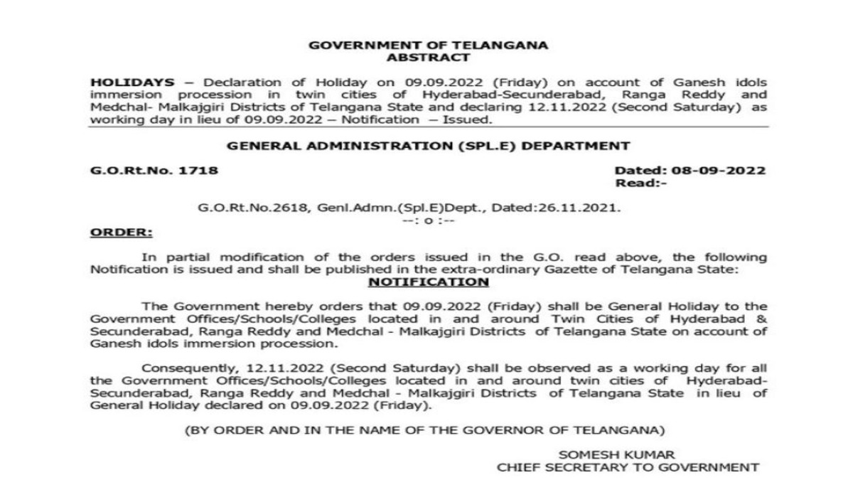 Telangana Schools, Colleges, Offices To Remain Close Tomorrow
