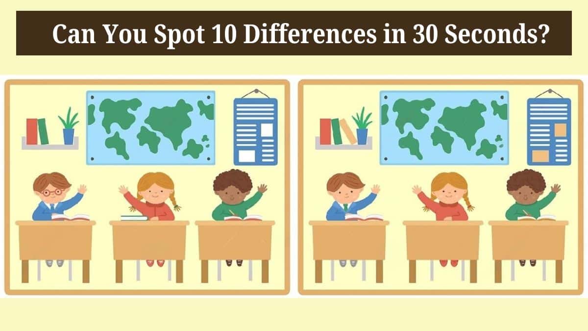 Spot The Difference: Can you spot 5 differences between the two images in  13 seconds?