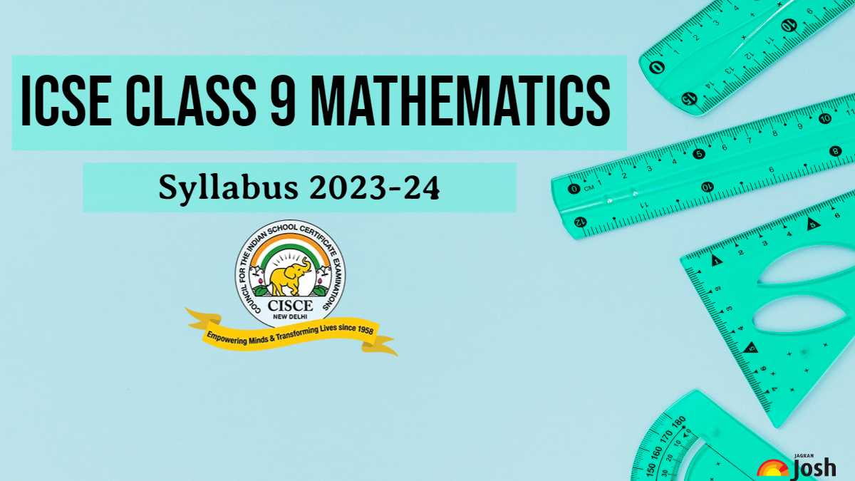 ICSE Class 9 Mathematics Syllabus 2023 2024 Unit wise Class 9th Math 