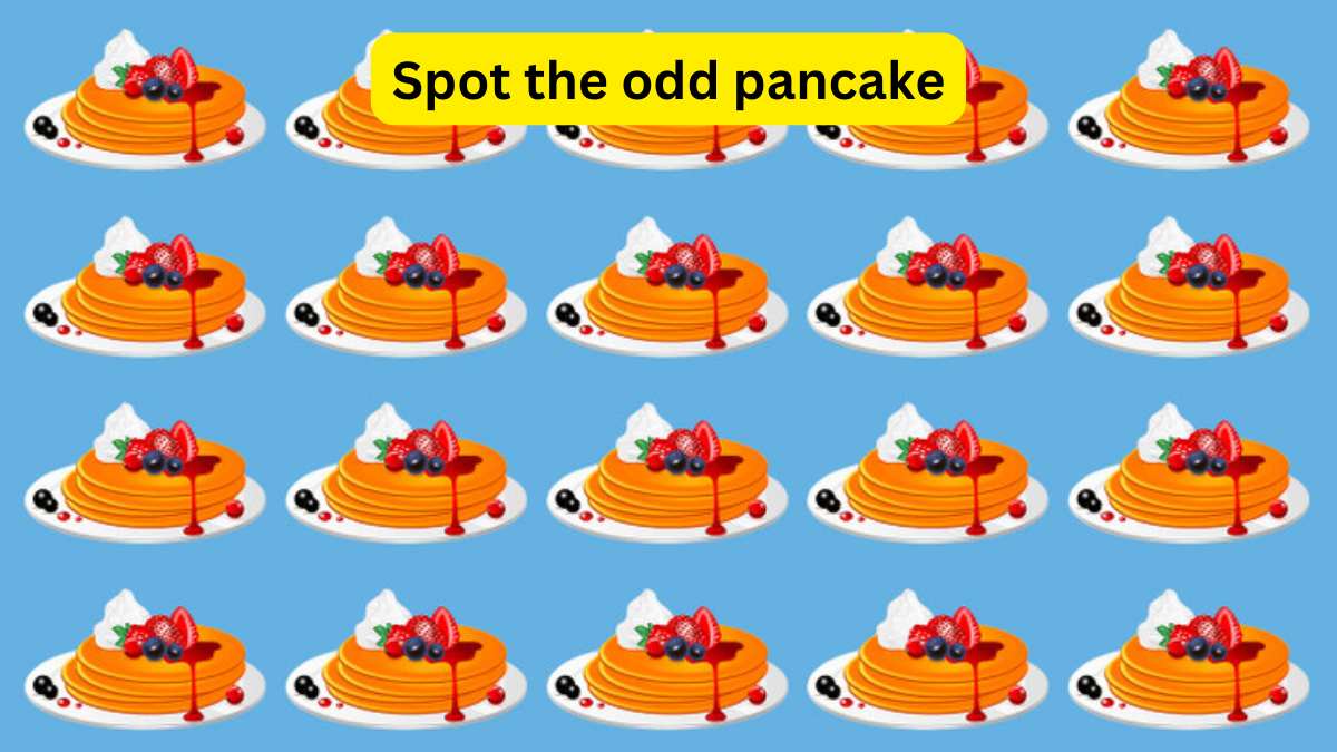 Brain Teaser IQ Test: Only keen observers can spot the odd pancake in 6 seconds. 