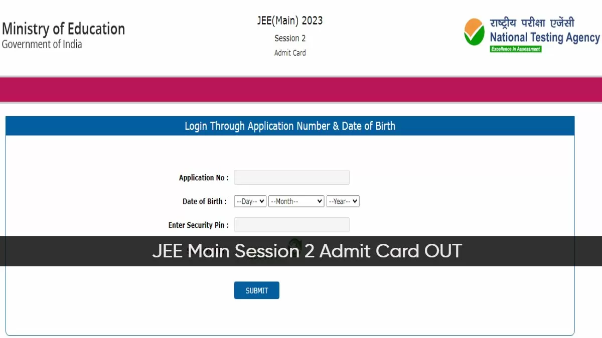 JEE Main Admit Card 2023 Released for April 15 Exam, Get Direct Link Here