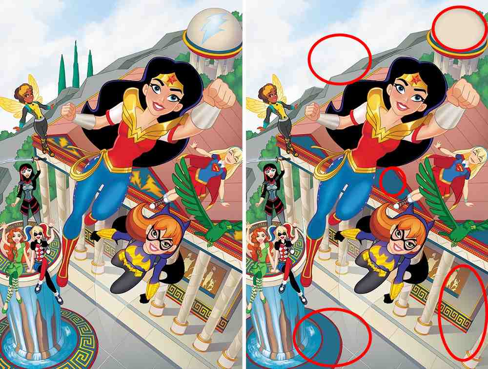 Spot the Difference DC Superhero Test Solution