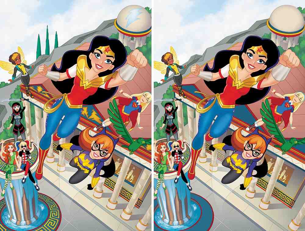 Spot the Difference DC Superhero Test Find 5 Differences in 14 seconds