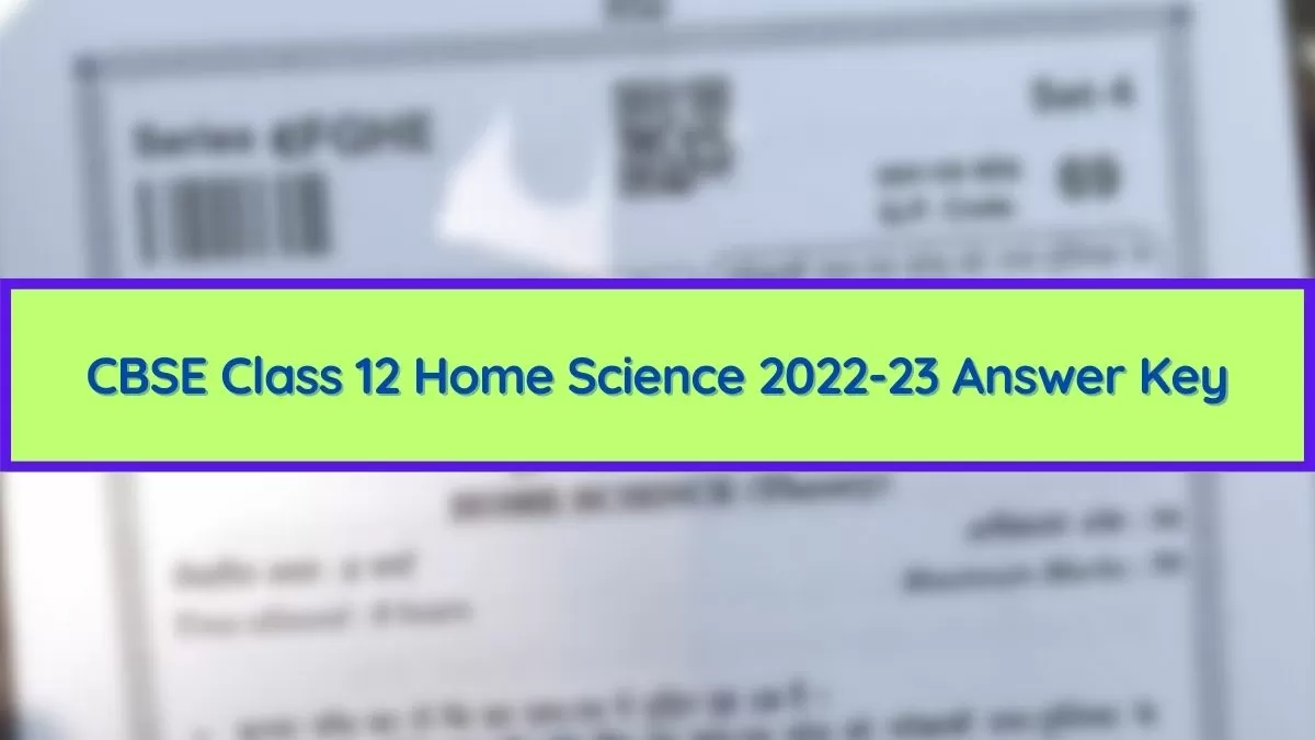 CBSE Home Science Answer Key Class 12 