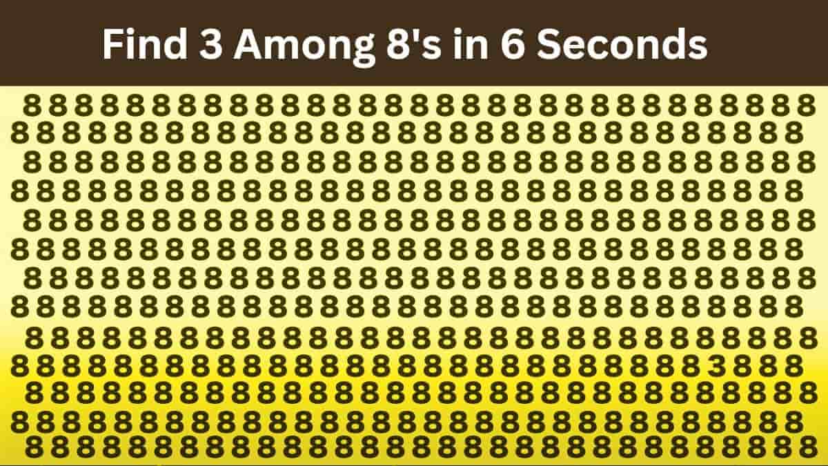 Optical Illusion Only Highly Intelligent People Can Spot 3 Among A Series Of 8s In 6 Seconds 