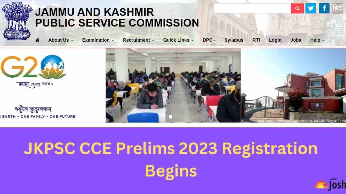 JKPSC CCE PRELIMS 2023 REGISTRATION BEGINS