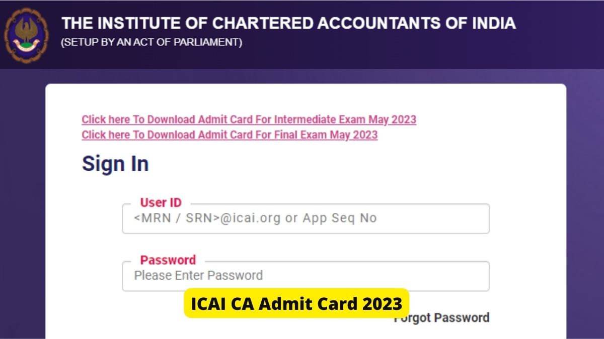 ICAI CA May Admit Card 2023