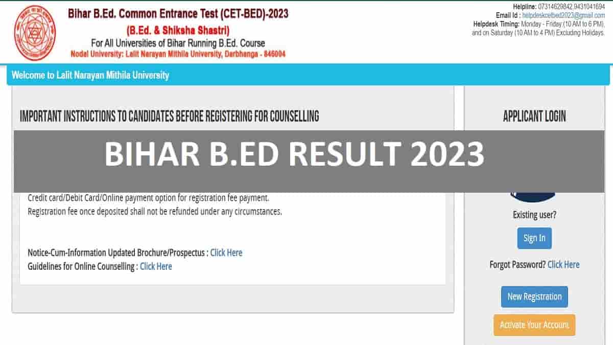 Bihar B.Ed Result 2023 OUT At Biharcetbed-lnmu.in: Check LNMU CET BEd ...