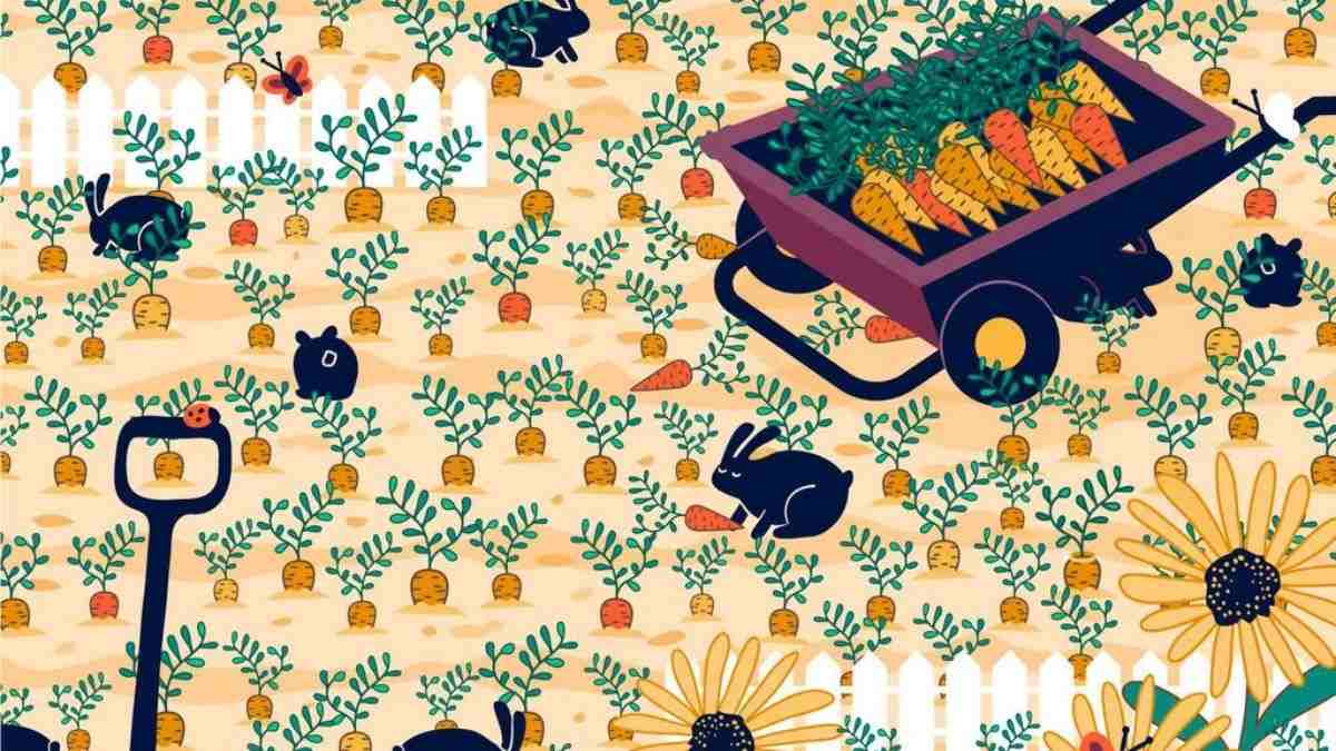 Optical Illusion to Test Your IQ: Only a Genius can spot the hidden Diamond Ring inside Carrot Garden in 21 Secs!
